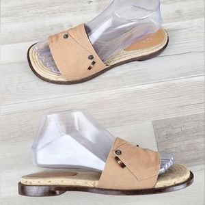 Vintage Liz Flex by Liz Claiborne Canvas Slide Sandals Women's Size 7½